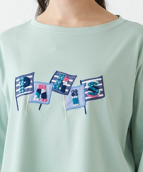 Leilian PLUS HOUSE / レリアンプラスハウス Tシャツ | 英字刺繍インナー【プラス企画】 | 詳細6