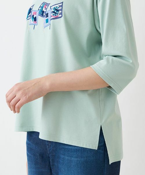 Leilian PLUS HOUSE / レリアンプラスハウス Tシャツ | 英字刺繍インナー【プラス企画】 | 詳細7