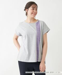 Leilian PLUS HOUSE / レリアンプラスハウス Tシャツ | 配色ラインＴ【HAND】