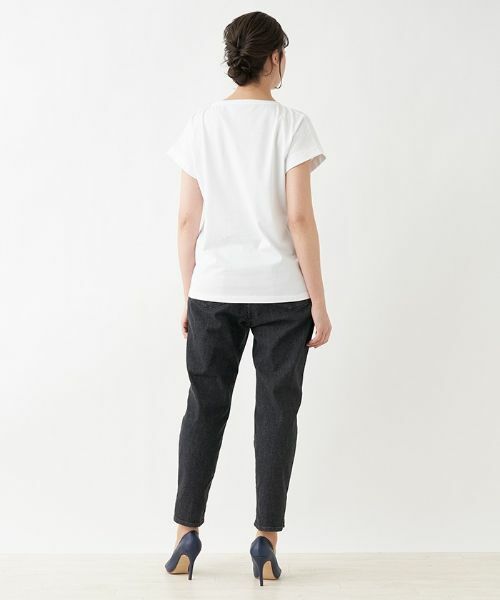 Leilian PLUS HOUSE / レリアンプラスハウス Tシャツ | 配色ラインＴ【HAND】 | 詳細3