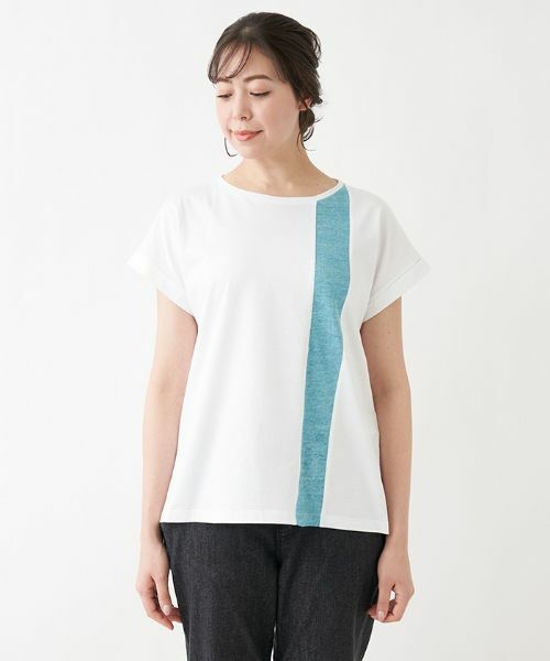 Leilian PLUS HOUSE / レリアンプラスハウス Tシャツ | 配色ラインＴ【HAND】 | 詳細4