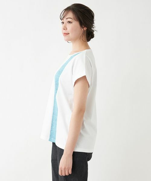 Leilian PLUS HOUSE / レリアンプラスハウス Tシャツ | 配色ラインＴ【HAND】 | 詳細6