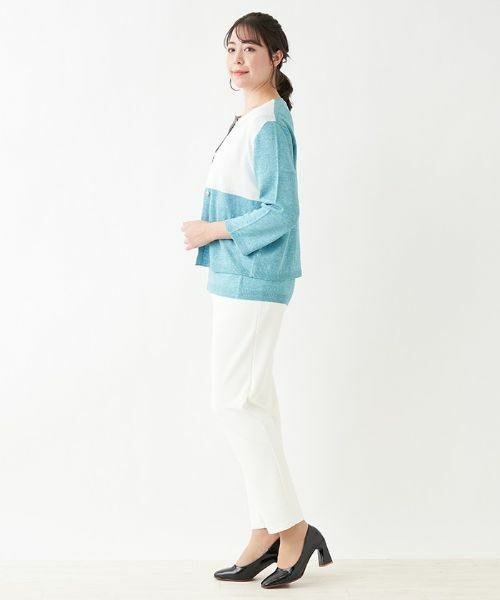 Leilian PLUS HOUSE / レリアンプラスハウス カーディガン・ボレロ | カラーブロックカーディガン【HAND】 | 詳細2