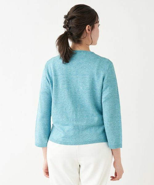 Leilian PLUS HOUSE / レリアンプラスハウス カーディガン・ボレロ | カラーブロックカーディガン【HAND】 | 詳細6