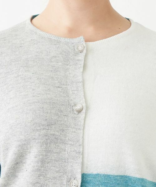 Leilian PLUS HOUSE / レリアンプラスハウス カーディガン・ボレロ | カラーブロックカーディガン【HAND】 | 詳細7