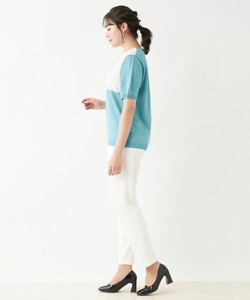 Leilian PLUS HOUSE / レリアンプラスハウス ニット・セーター | カラーブロックニット【HAND】 | 詳細2