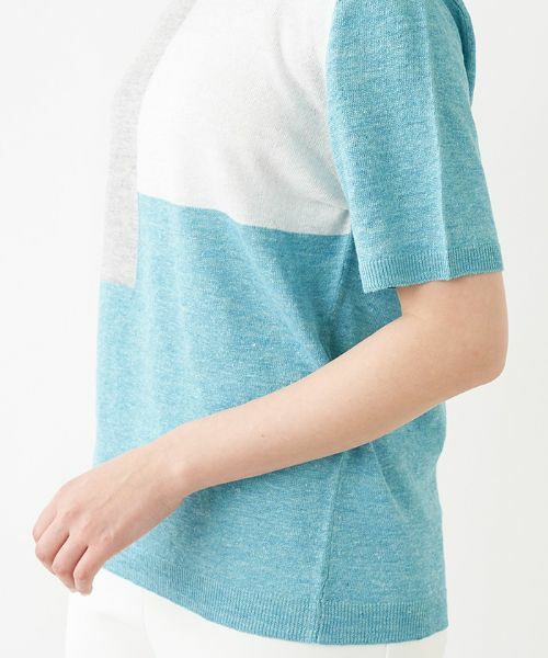 Leilian PLUS HOUSE / レリアンプラスハウス ニット・セーター | カラーブロックニット【HAND】 | 詳細8