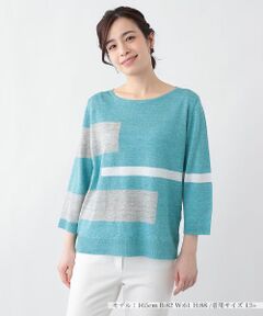 Leilian PLUS HOUSE / レリアンプラスハウス ニット・セーター | 配色デザインニット【HAND】