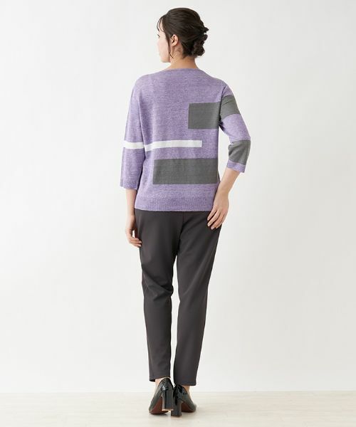 Leilian PLUS HOUSE / レリアンプラスハウス ニット・セーター | 配色デザインニット【HAND】 | 詳細10
