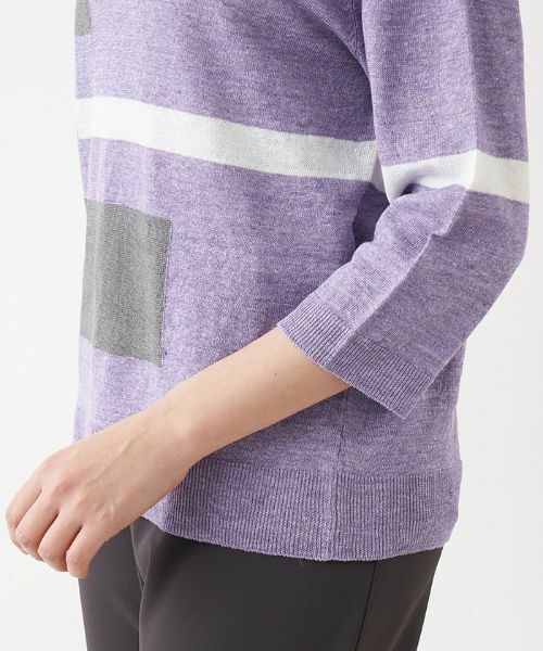Leilian PLUS HOUSE / レリアンプラスハウス ニット・セーター | 配色デザインニット【HAND】 | 詳細6