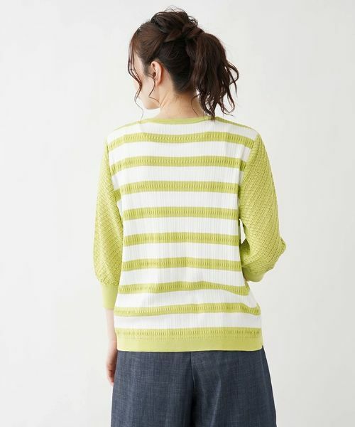 Leilian PLUS HOUSE / レリアンプラスハウス ニット・セーター | 7分袖ボーダーニットプルオーバー【ROCHAS Premiere】 | 詳細6