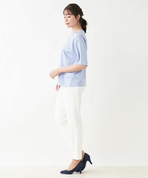 Leilian PLUS HOUSE / レリアンプラスハウス Tシャツ | 五分袖ロゴプリントＴシャツ【プラス企画】 | 詳細2