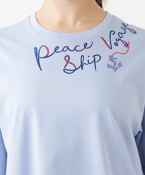 Leilian PLUS HOUSE / レリアンプラスハウス Tシャツ | 五分袖ロゴプリントＴシャツ【プラス企画】 | 詳細7