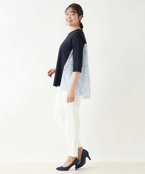 Leilian PLUS HOUSE / レリアンプラスハウス カットソー | 異素材切替カットソー【プラス企画】 | 詳細2