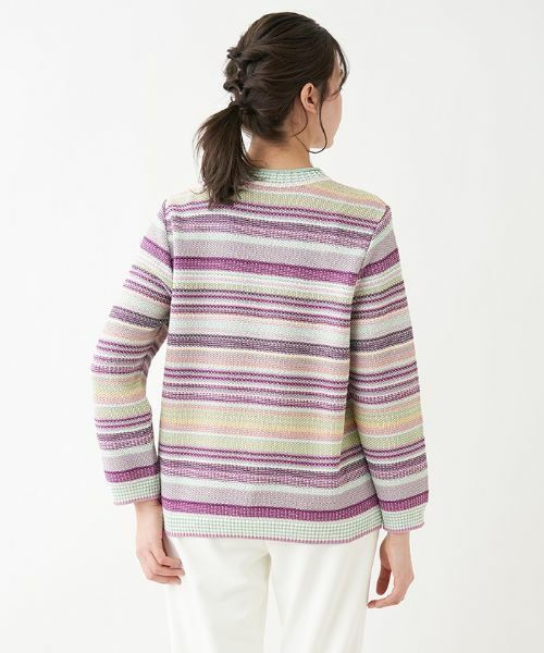 Leilian PLUS HOUSE / レリアンプラスハウス ニット・セーター | 長袖マルチボーダーニット【プラス企画】 | 詳細6