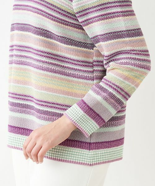 Leilian PLUS HOUSE / レリアンプラスハウス ニット・セーター | 長袖マルチボーダーニット【プラス企画】 | 詳細8