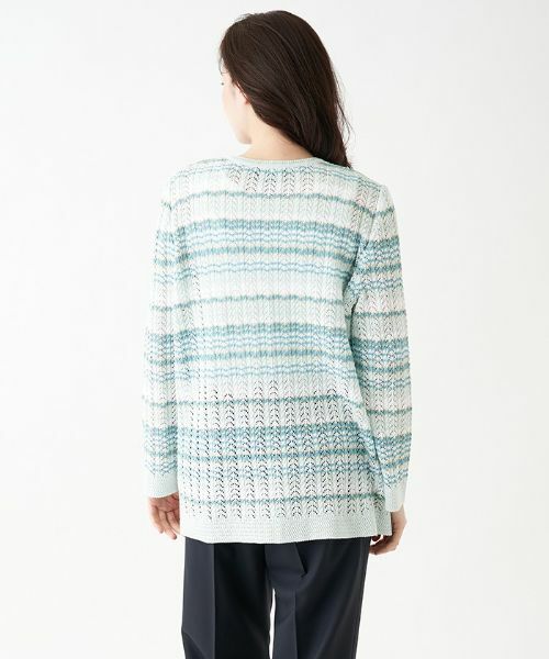 Leilian PLUS HOUSE / レリアンプラスハウス テーラードジャケット | レース切替ニットカーディガン【VITTORIO】 | 詳細3