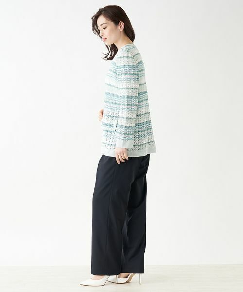 Leilian PLUS HOUSE / レリアンプラスハウス テーラードジャケット | レース切替ニットカーディガン【VITTORIO】 | 詳細5