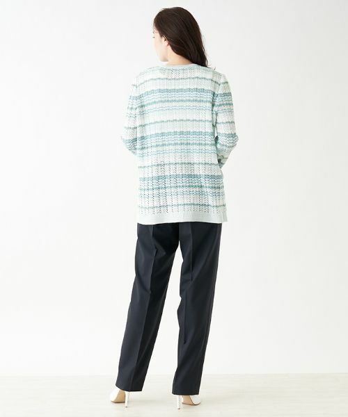 Leilian PLUS HOUSE / レリアンプラスハウス テーラードジャケット | レース切替ニットカーディガン【VITTORIO】 | 詳細6