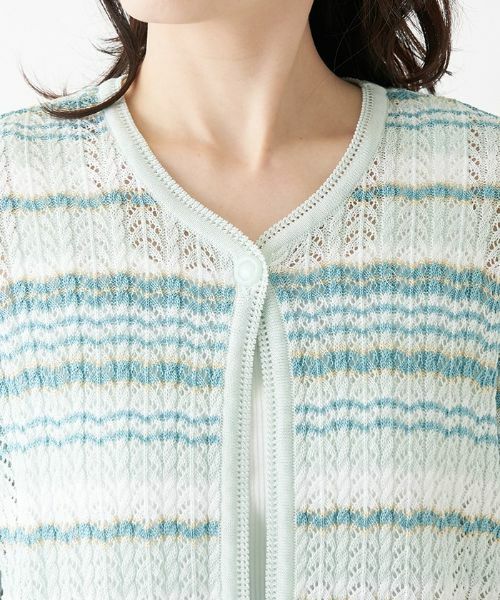 Leilian PLUS HOUSE / レリアンプラスハウス テーラードジャケット | レース切替ニットカーディガン【VITTORIO】 | 詳細7