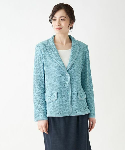 Leilian PLUS HOUSE / レリアンプラスハウス テーラードジャケット | コットンレーステーラードジャケット【VITTORIO】 | 詳細1