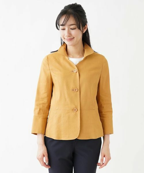 Leilian PLUS HOUSE / レリアンプラスハウス テーラードジャケット | 麻混オープンカラ—ジャケット【ROCHAS Premiere】 | 詳細4
