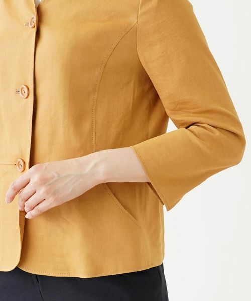 Leilian PLUS HOUSE / レリアンプラスハウス テーラードジャケット | 麻混オープンカラ—ジャケット【ROCHAS Premiere】 | 詳細8