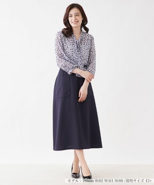 Leilian PLUS HOUSE / レリアンプラスハウス シャツ・ブラウス | 花柄ボウタイブラウス | 詳細1