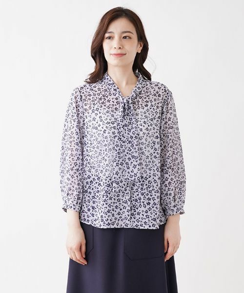 Leilian PLUS HOUSE / レリアンプラスハウス シャツ・ブラウス | 花柄ボウタイブラウス | 詳細4