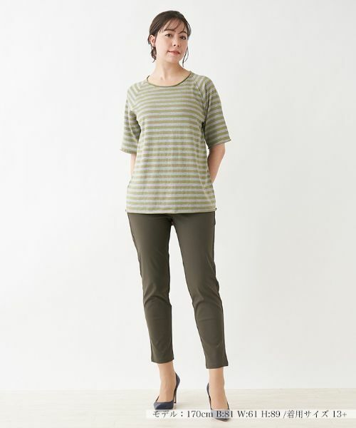 Leilian PLUS HOUSE / レリアンプラスハウス ニット・セーター | 五分袖ニットプルオーバー【BIANCA LANCIA】 | 詳細1