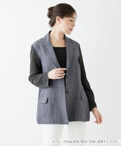 Leilian PLUS HOUSE / レリアンプラスハウス テーラードジャケット | リネンメッシュ切り替えブレザー