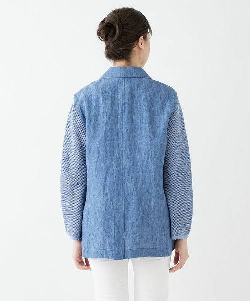 Leilian PLUS HOUSE / レリアンプラスハウス テーラードジャケット | リネンメッシュ切り替えブレザー | 詳細6