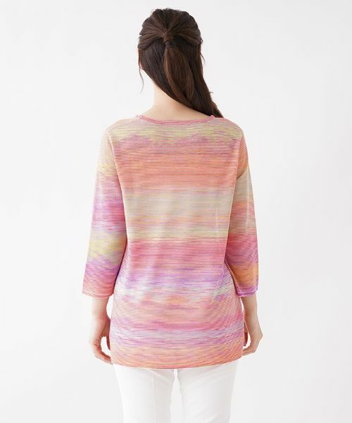 Leilian PLUS HOUSE / レリアンプラスハウス ニット・セーター | レインボーマルチボーダー柄ニット【FASHION SUITE】 | 詳細10