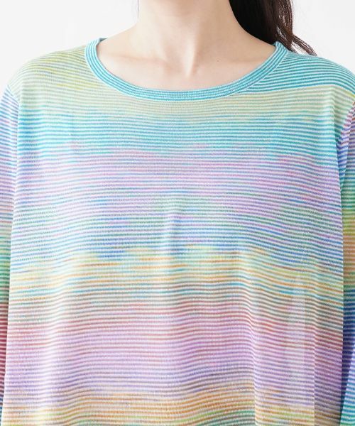 Leilian PLUS HOUSE / レリアンプラスハウス ニット・セーター | レインボーマルチボーダー柄ニット【FASHION SUITE】 | 詳細11