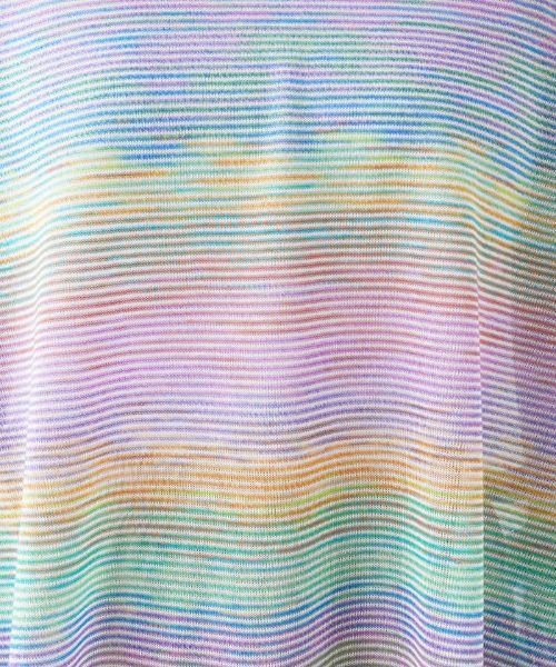 Leilian PLUS HOUSE / レリアンプラスハウス ニット・セーター | レインボーマルチボーダー柄ニット【FASHION SUITE】 | 詳細13