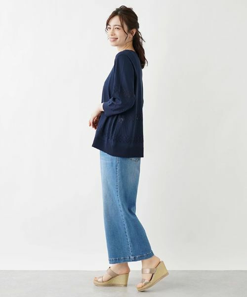 Leilian PLUS HOUSE / レリアンプラスハウス ニット・セーター | 透かし編みニットプルオーバー【FASHION SUITE】 | 詳細2