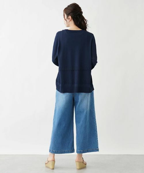 Leilian PLUS HOUSE / レリアンプラスハウス ニット・セーター | 透かし編みニットプルオーバー【FASHION SUITE】 | 詳細3