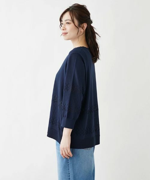 Leilian PLUS HOUSE / レリアンプラスハウス ニット・セーター | 透かし編みニットプルオーバー【FASHION SUITE】 | 詳細5