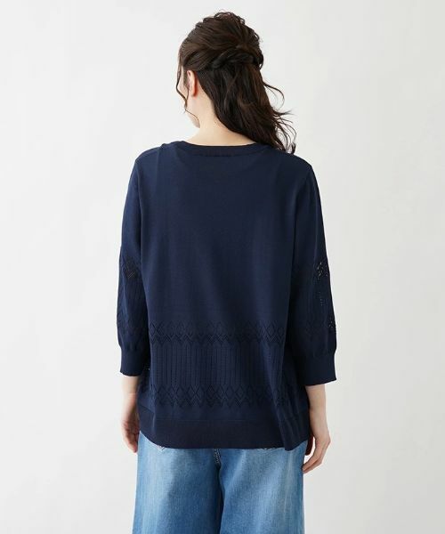 Leilian PLUS HOUSE / レリアンプラスハウス ニット・セーター | 透かし編みニットプルオーバー【FASHION SUITE】 | 詳細6