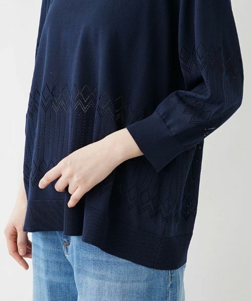 Leilian PLUS HOUSE / レリアンプラスハウス ニット・セーター | 透かし編みニットプルオーバー【FASHION SUITE】 | 詳細8