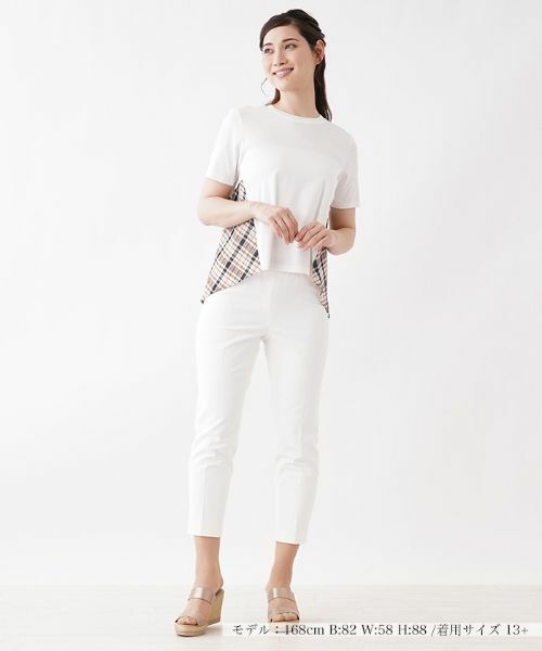 Leilian PLUS HOUSE / レリアンプラスハウス カットソー | 異素材コンビインナー【Leilian：EZUMI】 | 詳細1