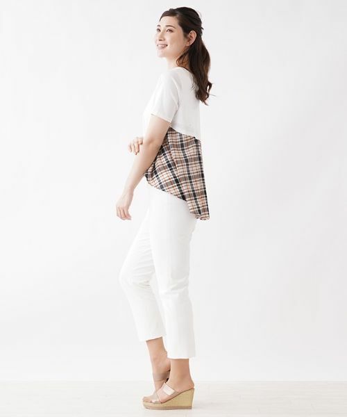 Leilian PLUS HOUSE / レリアンプラスハウス カットソー | 異素材コンビインナー【Leilian：EZUMI】 | 詳細2