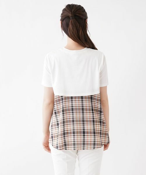 Leilian PLUS HOUSE / レリアンプラスハウス カットソー | 異素材コンビインナー【Leilian：EZUMI】 | 詳細6