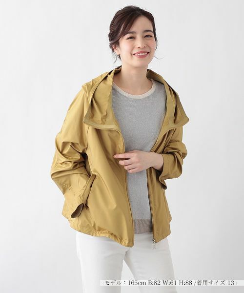 Leilian PLUS HOUSE / レリアンプラスハウス その他アウター | フード付きジップショートブルゾン（マスタード）