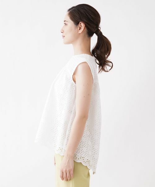 Leilian PLUS HOUSE / レリアンプラスハウス シャツ・ブラウス | カットレースのノースリーブブラウス | 詳細5