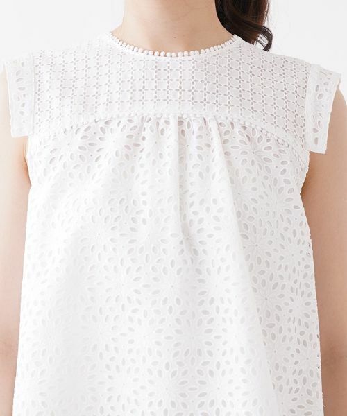 Leilian PLUS HOUSE / レリアンプラスハウス シャツ・ブラウス | カットレースのノースリーブブラウス | 詳細7