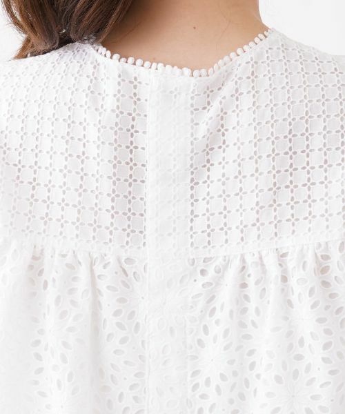 Leilian PLUS HOUSE / レリアンプラスハウス シャツ・ブラウス | カットレースのノースリーブブラウス | 詳細8