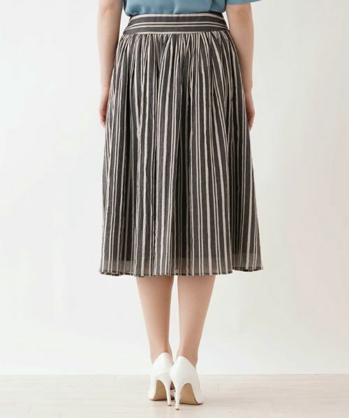 Leilian PLUS HOUSE / レリアンプラスハウス ミニ・ひざ丈スカート | 【セットアップ対応商品】ストライプ柄スカート【Leilian the week】 | 詳細5