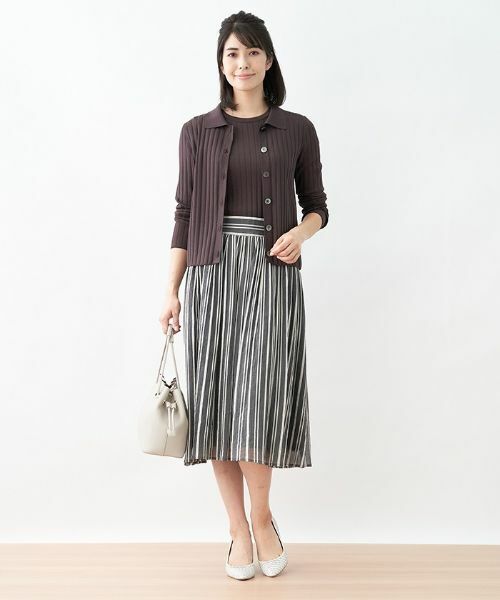 Leilian PLUS HOUSE / レリアンプラスハウス ミニ・ひざ丈スカート | 【セットアップ対応商品】ストライプ柄スカート【Leilian the week】 | 詳細8