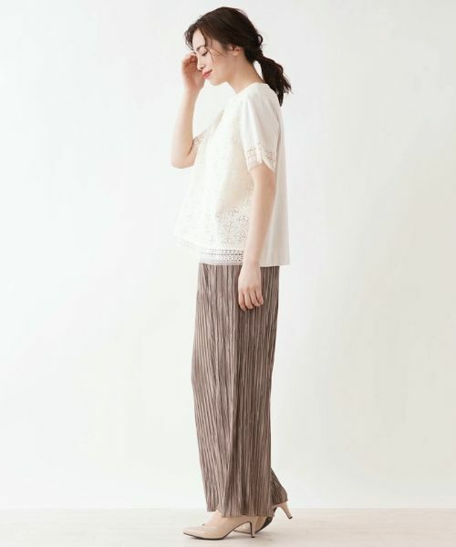 Leilian PLUS HOUSE / レリアンプラスハウス その他パンツ | ワイドプリーツパンツ【Leilian the week】 | 詳細4